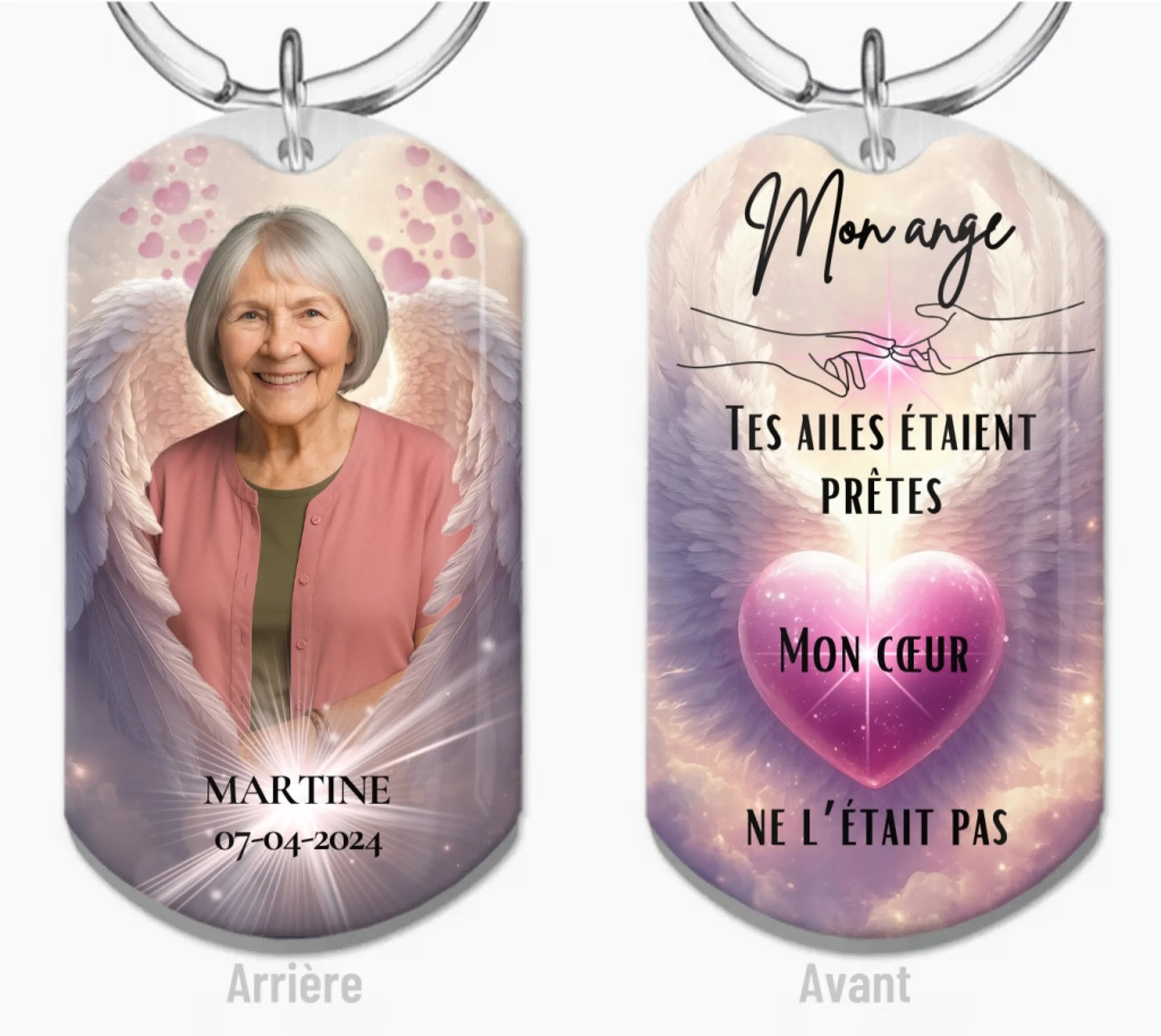 Porte-clés Commémoratif Personnalisé — Tes ailes étaient prêtes, mon cœur ne l’était pas