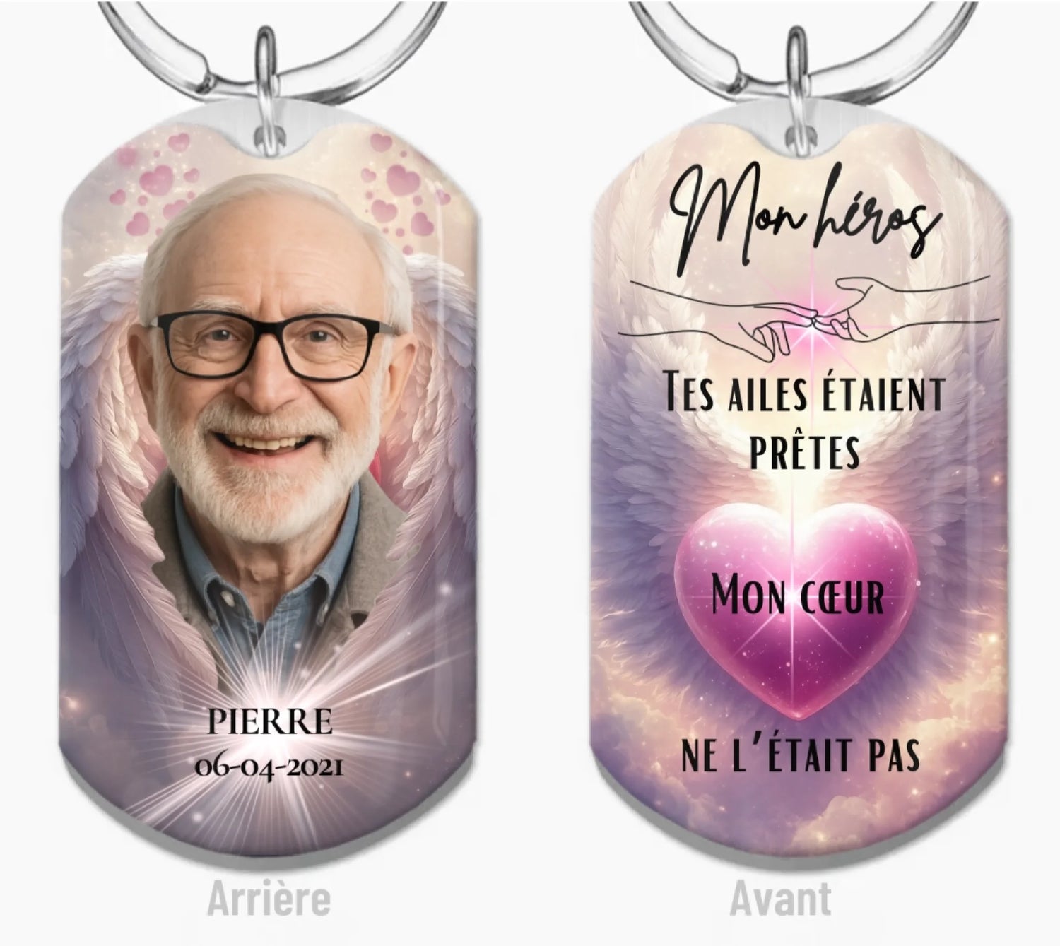 Porte-clés Commémoratif Personnalisé — Tes ailes étaient prêtes, mon cœur ne l’était pas (2)