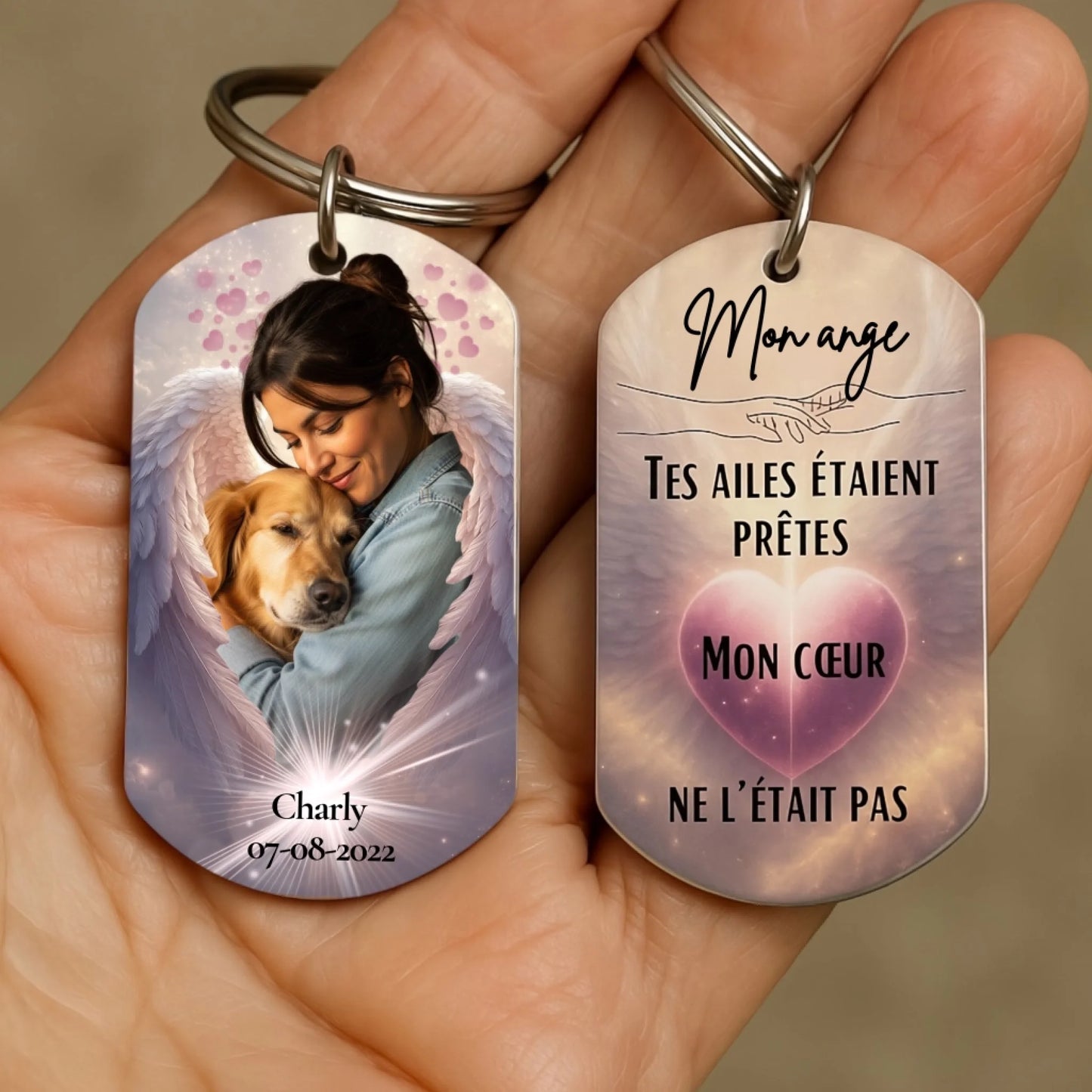 Porte-clés Commémoratif Personnalisé, Tes Ailes Étaient Prêtes, Mon Cœur Ne L'était Pas
