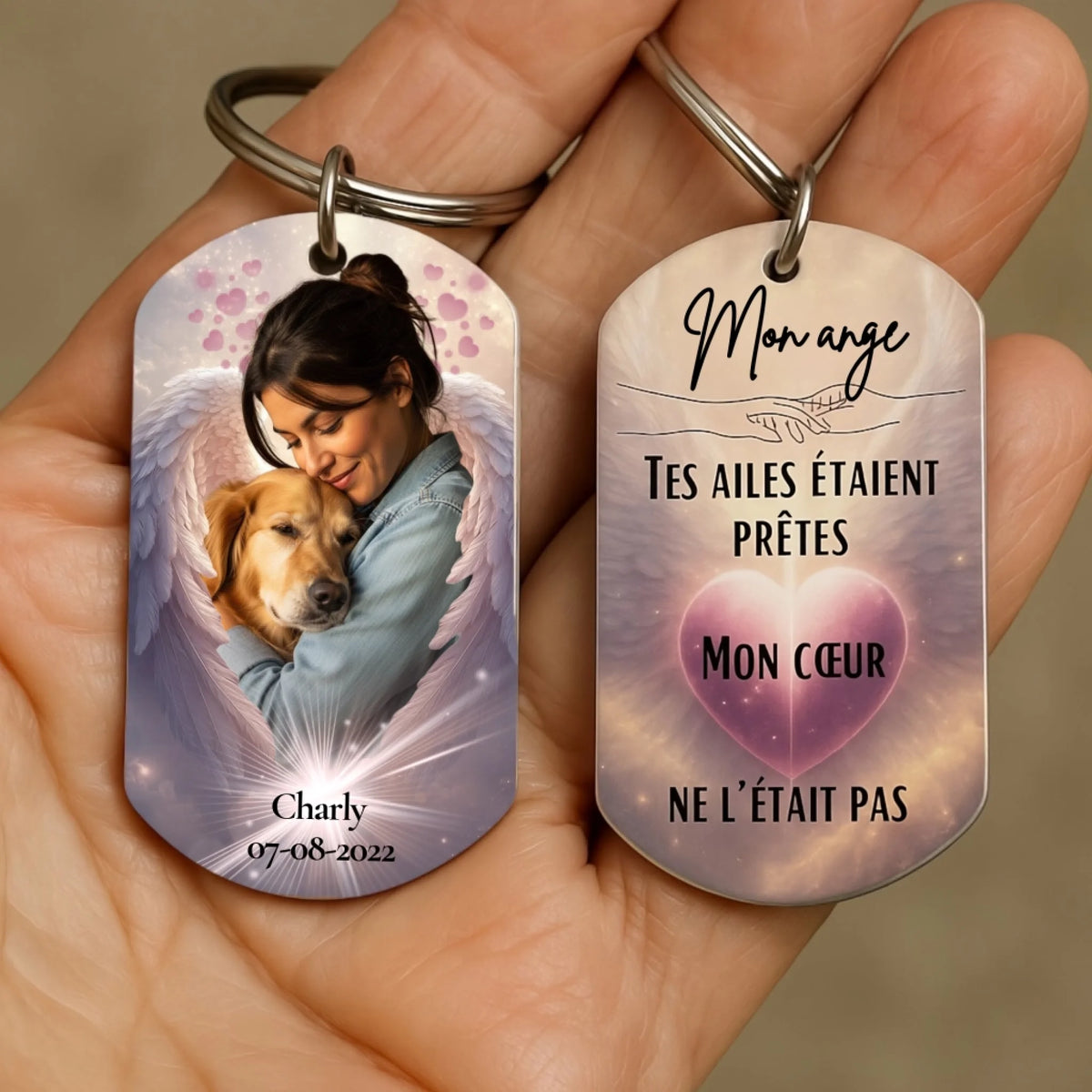 Porte-clés Commémoratif Personnalisé, Tes Ailes Étaient Prêtes, Mon Cœur Ne L'était Pas