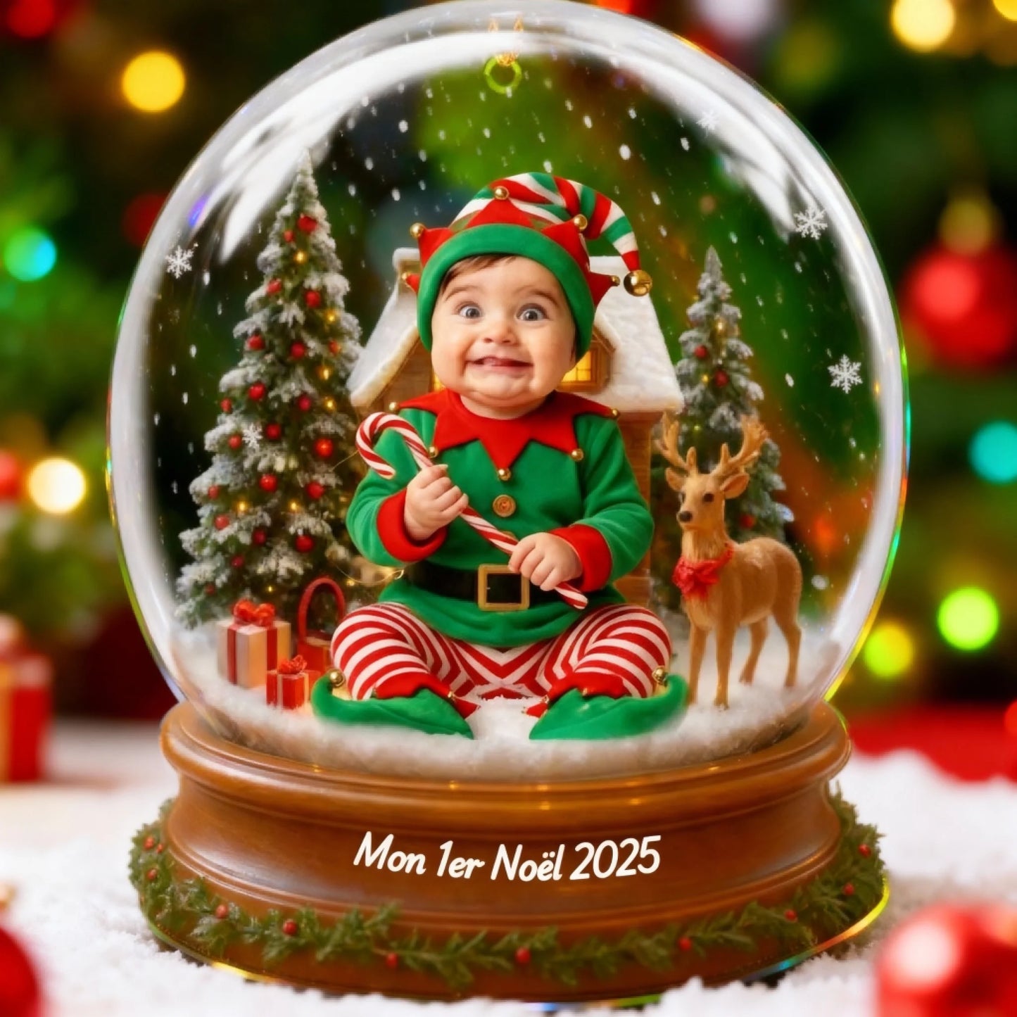 Premier Noël de Bébé avec costume de Père Noël1 (2)