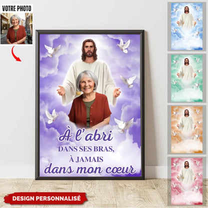 Photo personnalisée 'Dieu te garde dans Ses bras' - Poster commémorative personnalisé - Cadeau de sympathie pour les proche4