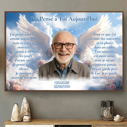 Poster Horizontal Commémoratif Personnalisé - J'ai Pensé à Toi Aujourd'hui1