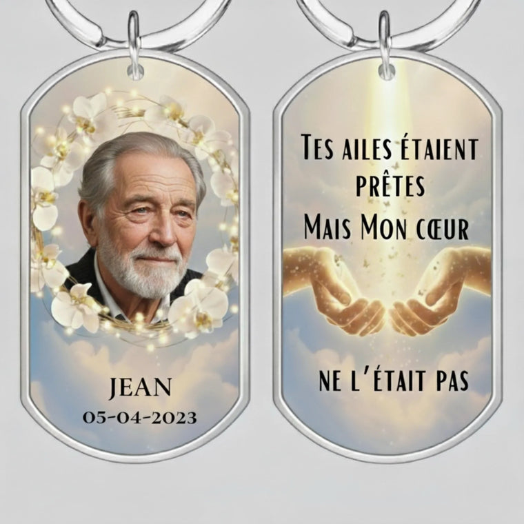 Porte-clés Commémoratif Personnalisé — Tes ailes étaient prêtes, mon cœur ne l’était pas