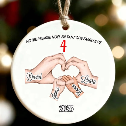 Décoration Sapin Noël  Ornement Personnalisé  Jusqu'à 6 Noms  Cadeau Famille