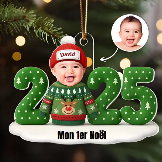 Ornement Noël 2025 Personnalisé