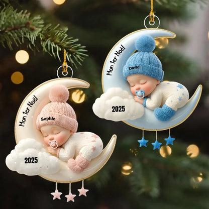 Mon Premier Noël  Ornement Souvenir Personnalisé Bébé sur la Lune2