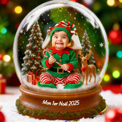 Premier Noël de Bébé avec costume de Père Noël1 (2)