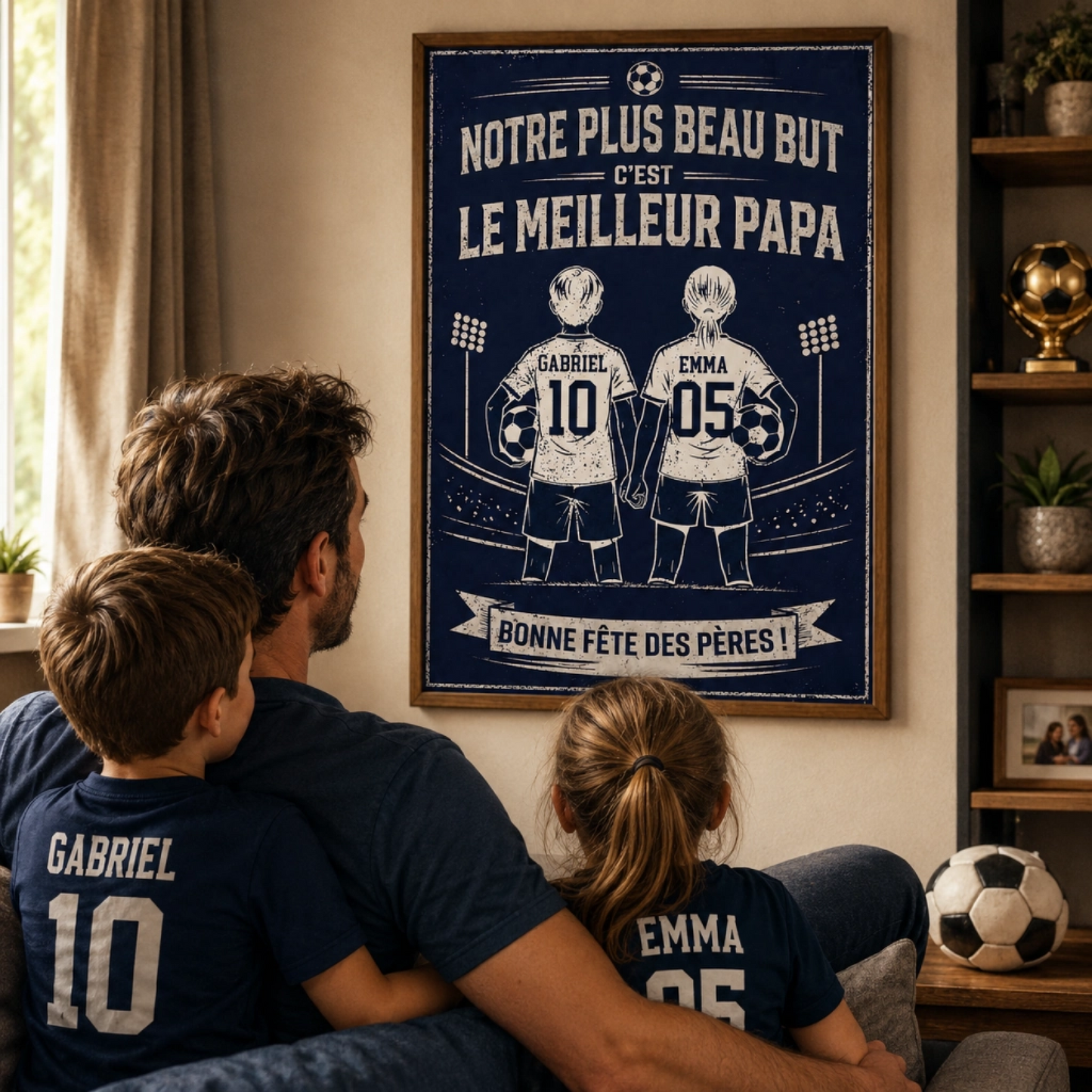 Affiche Personnalisée Football "Mon Plus Beau But" - Cadeau Fête des Pères, Papa et Enfant