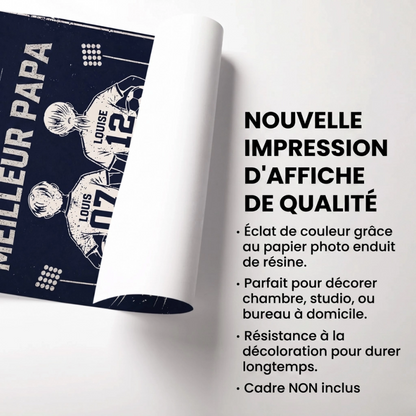Affiche Personnalisée Football "Mon Plus Beau But" - Cadeau Fête des Pères, Papa et Enfant