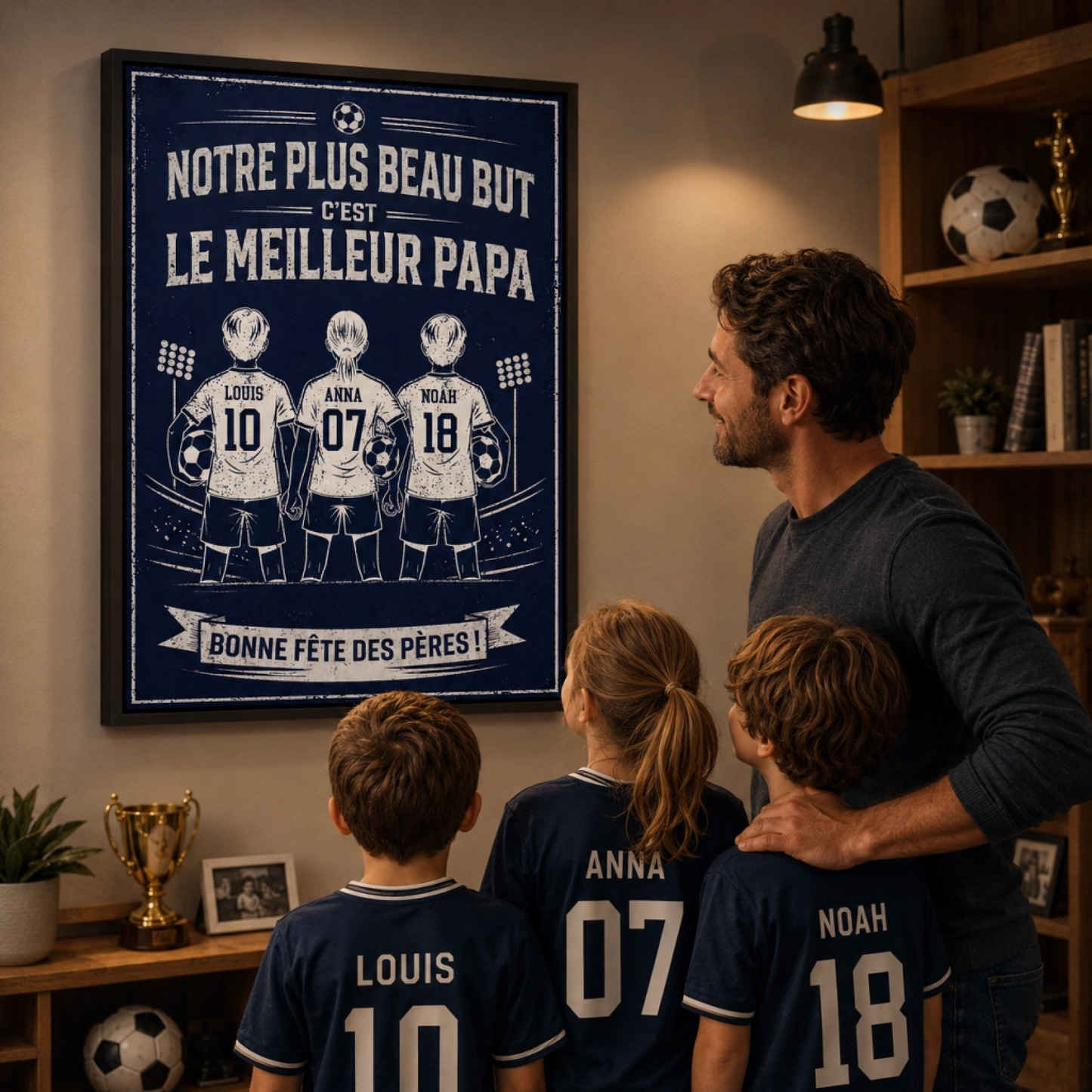 Affiche Personnalisée Football "Mon Plus Beau But" - Cadeau Fête des Pères, Papa et Enfant