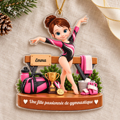 Décoration de Noël personnalisée pour fille sportive – Son prénom, sa passion