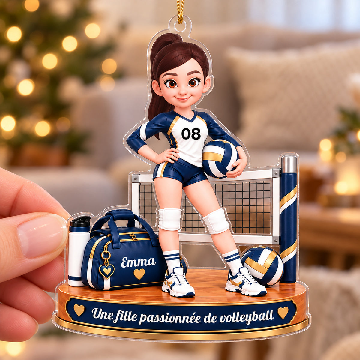Décoration de Noël personnalisée pour fille sportive – Son prénom, sa passion