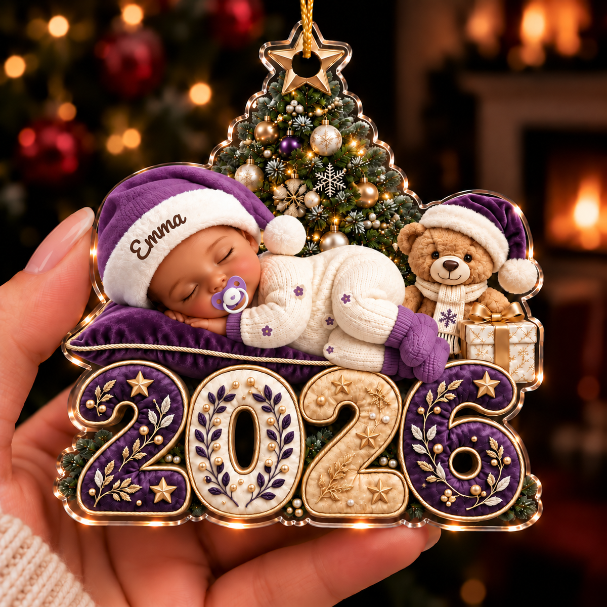 Ornement Premier Noël de Bébé Personnalisé – Cadeau de Naissance pour Nouveaux Parents