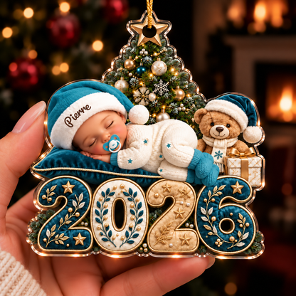 Ornement Premier Noël de Bébé Personnalisé – Cadeau de Naissance pour Nouveaux Parents