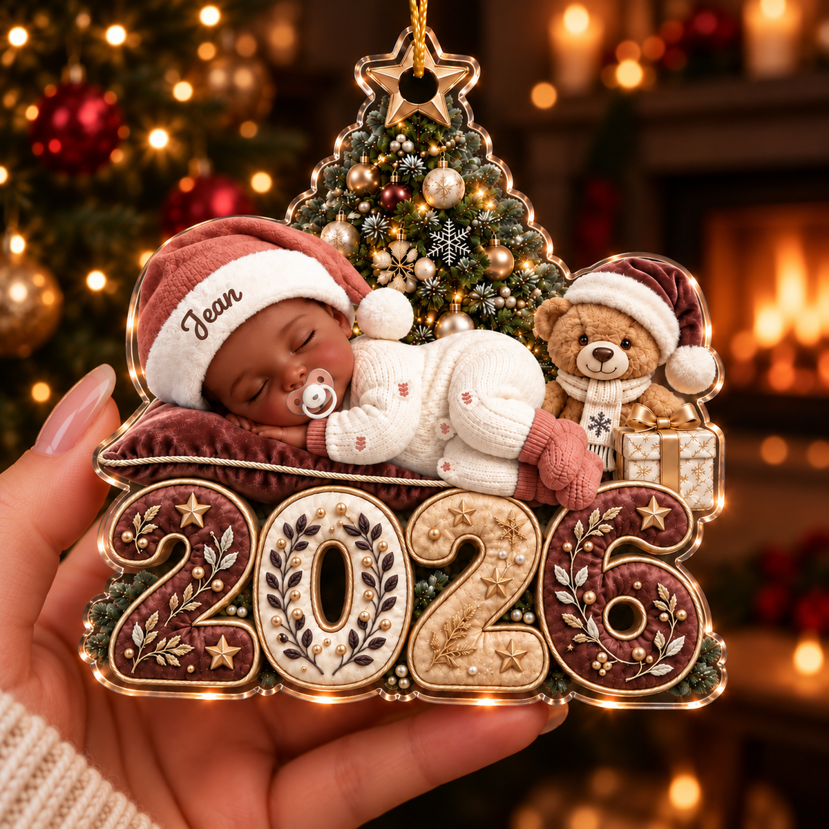 Ornement Premier Noël de Bébé Personnalisé – Cadeau de Naissance pour Nouveaux Parents