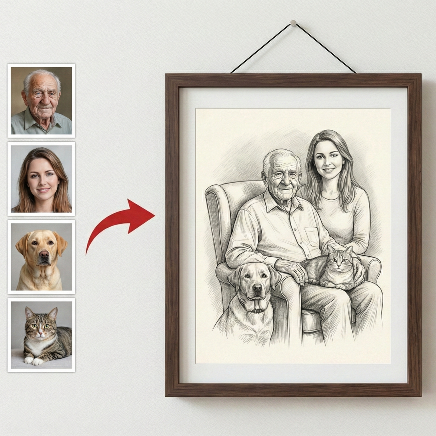 Portrait Souvenir Personnalisé – Réunir la Famille pour la Saint‑Valentin