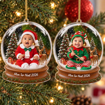 Premier Noël de Bébé avec costume de Père Noël, votre souvenir pour toujours
