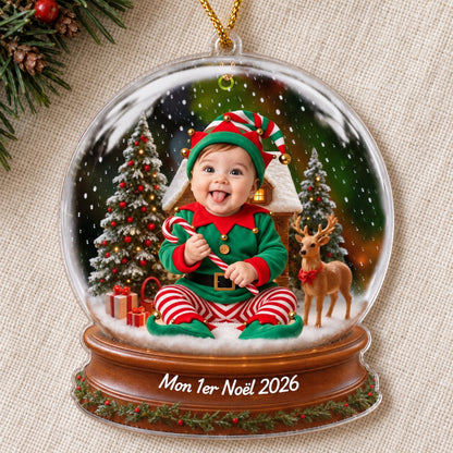 Premier Noël de Bébé avec costume de Père Noël, votre souvenir pour toujours