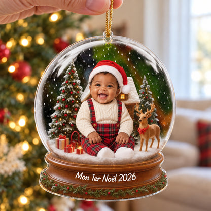 Premier Noël de Bébé avec costume de Père Noël, votre souvenir pour toujours