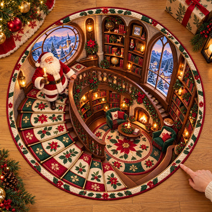 Tapis rond matelassé personnalisé - Cadeau de Noël ou d’anniversaire personnalisé pour maman, papa, frère ou sœur - Des moments joyeux toute la saison Give feedback
