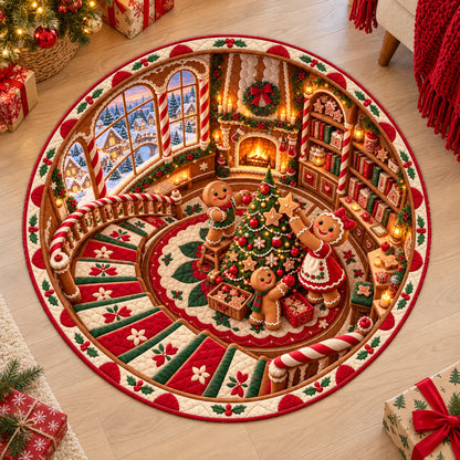 Tapis rond matelassé personnalisé - Cadeau de Noël ou d’anniversaire personnalisé pour maman, papa, frère ou sœur - Des moments joyeux toute la saison Give feedback