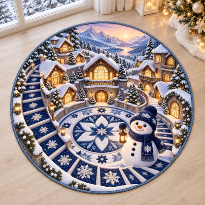 Tapis rond matelassé personnalisé - Cadeau de Noël ou d’anniversaire personnalisé pour maman, papa, frère ou sœur - Des moments joyeux toute la saison Give feedback